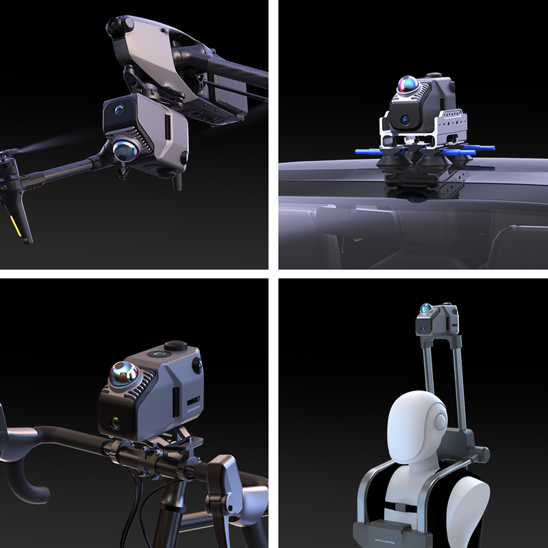 3DMakerPro Eagle LiDAR scanner mounting options for aerial, vehicle, bicycle and backpack capture