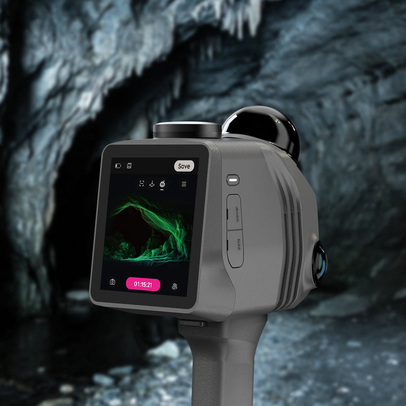 3DMakerPro Raven Max LiDAR scanner touchscreen during a live scan