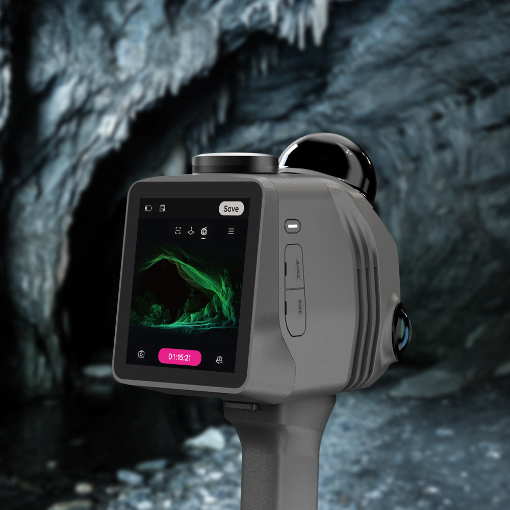 3DMakerPro Raven LiDAR scanner touchscreen during a live scan