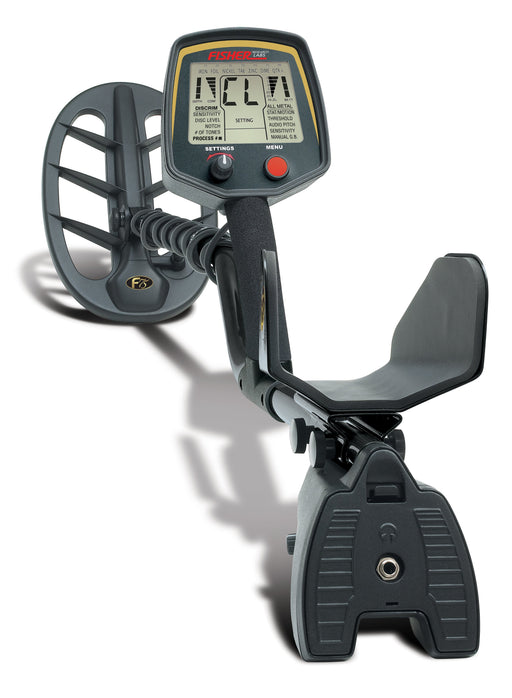 Front view of the Fisher Labs F75 Special Edition Metal Detector, emphasizing the detailed control box and display.