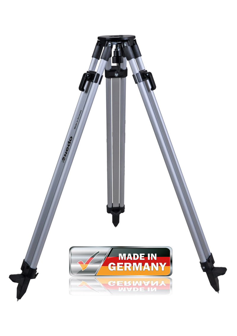 Nedo Medium-Duty Aluminum Tripod Quick Clamp, full view with Made in Germany badge.