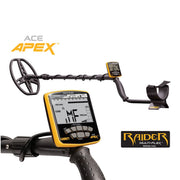 Garrett ACE Apex detector with Raider coil and a close look at the backlit display