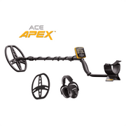 Garrett ACE Apex metal detector with MS-3 Z-Lynk wireless headphones and Raider coil