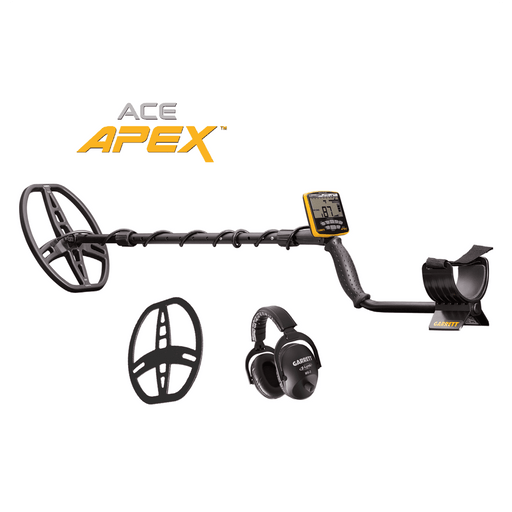 Garrett ACE Apex metal detector with MS-3 Z-Lynk wireless headphones and Raider coil