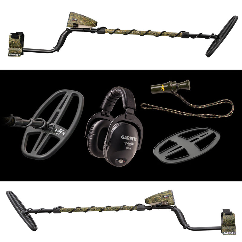 Garrett AT Max Jase Robertson camo detector with Viper coil, headphones and duck call