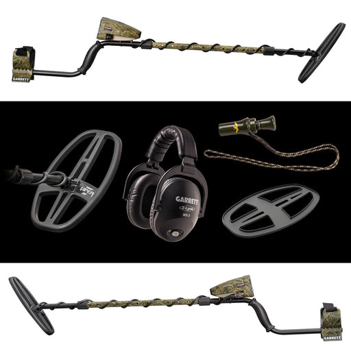 Garrett AT Max Jase Robertson camo detector with Viper coil, headphones and duck call