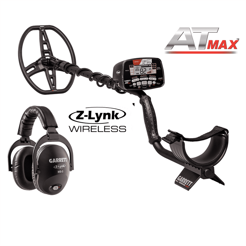 Garrett AT Max metal detector and MS-3 Z-Lynk wireless headphones