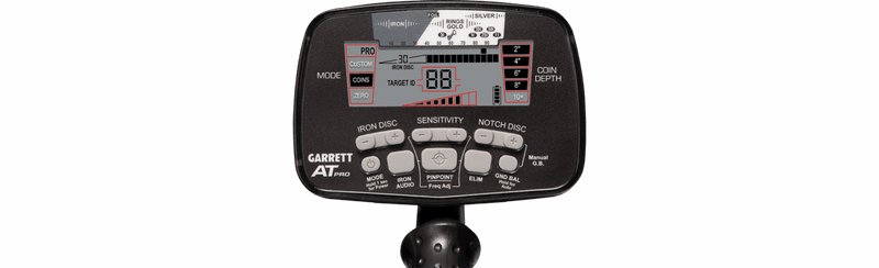 Garrett AT Pro control panel and display