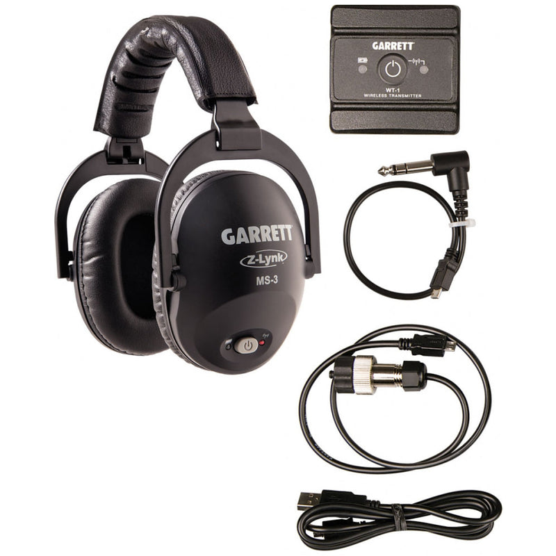 Garrett MS-3 wireless headphones with Z-Lynk transmitter module
