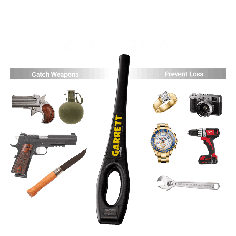 Garrett SuperWand ergonomic grip and control end
